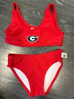 Red Toddler UGA Two-Piece Swim Set
